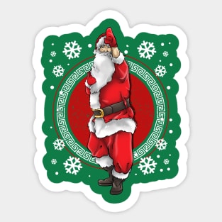 Karate Martial Arts Santa Claus Merry Christmas Sticker